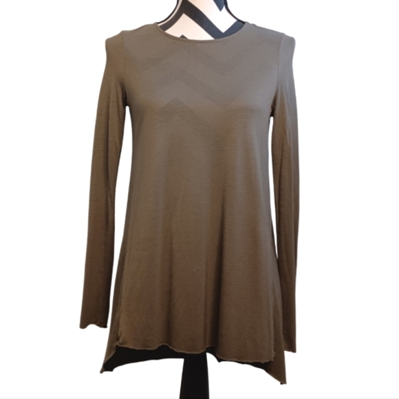 COS Lagenlook Olive Green Sz XS Long-sleeve Tunic Top - Picture 3 of 12